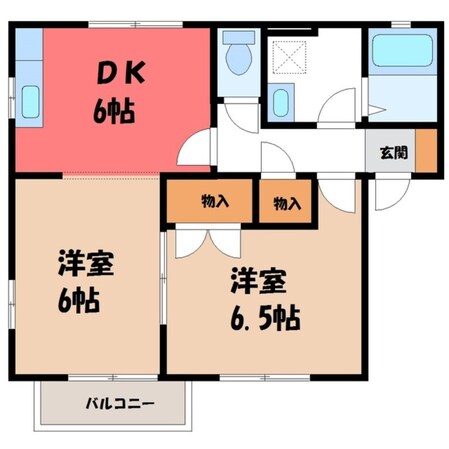 下館駅 徒歩6分 2階の物件間取画像